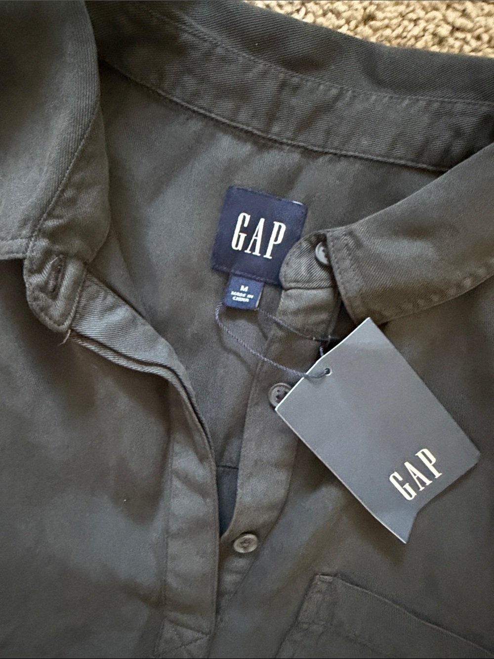GAP Short-Sleeve Polo Dress in Charcoal Gray - Picture 3 of 4